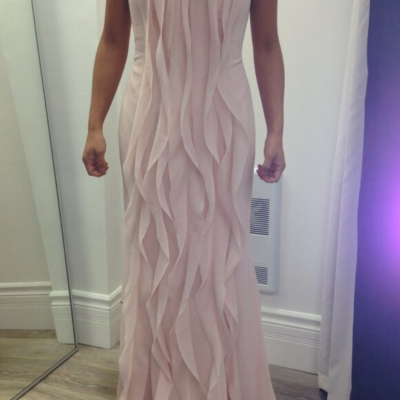 Size 6 Blush Strapless Gown by Vera Wang - Picture 6 of 11